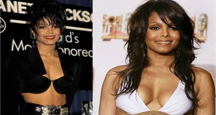 Janet Jackson Before and After Breast Implants