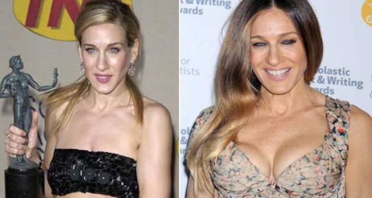 Sarah Jessica Parker Before and After Breast Implants Looks